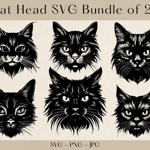 Cat Head SVG Bundle, Cat Head SVG, Cat Face svg, Cat face svg bundle, Cat svg, Cat Clipart, Cute cat svg, Cat svg files for cricut, Cat png
