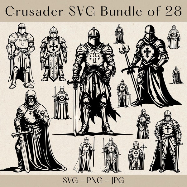 Crusader SVG, Crusader SVG, Crusader Clipart, Crusader PNG, Chivarly svg, Knight svg, Fantasy svg, Knight Armor svg, Historical Art svg