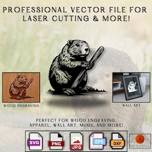 Rustic Beaver SVG Clipart: Animal Design Vector File (Commercial License)