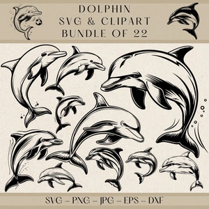 Dolphin Svg, Dolphin Clipart, Dolphin Vector, Dolphin Silhouette, Dolphin Png, Dolphin Clip Art, Dolphin Dxf, Sea Animal Svg, Sea Animal Png