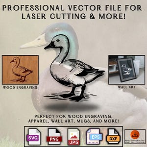 Elegant Duck Silhouette SVG: Farm Animal Vector Clipart