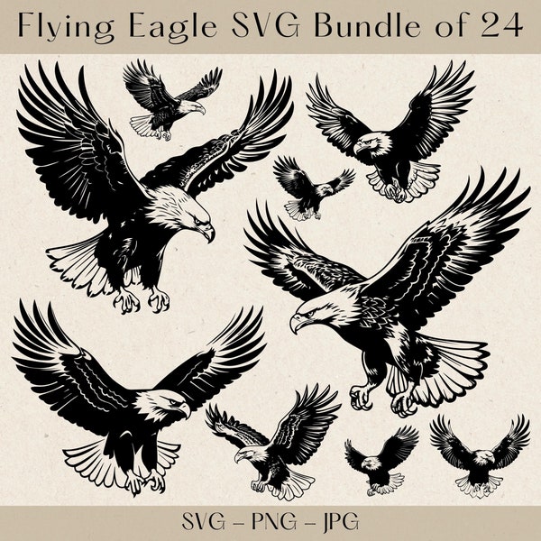 Flying Eagle SVG, Eagle SVG, Eagle SVG Bundle, Eagle fichiers svg pour cricut, Flying Eagle Clipart, Eagle png, Eagle Clipart, Eagle png bundle