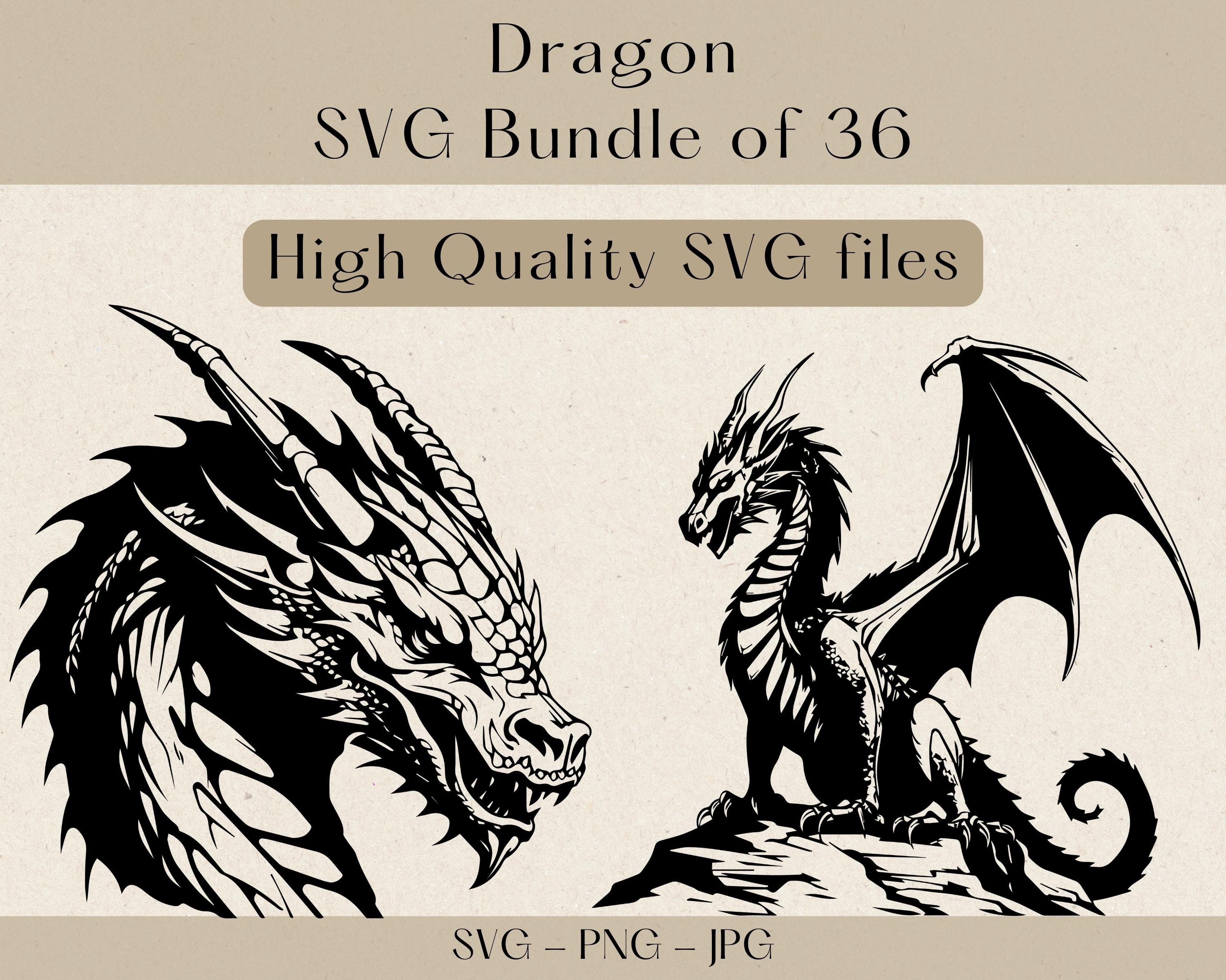 Dragon SVG, Bundle SVG Dragon, Clipart Dragon, vecteur Dragon, Dragon ...