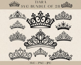 Tiara SVG, Tiara Png, Tiara Clipart, Tiara Vector, Crown SVG, Royal Crown SVG, King Crown svg, Crown Silhouette, Crown Png, Crown Clipart
