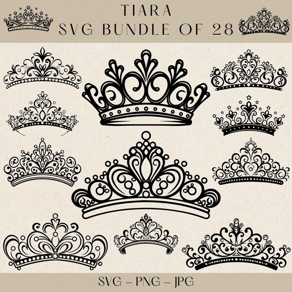 Tiara SVG, Tiara Png, Tiara Clipart, Tiara Vector, Crown SVG, Royal Crown SVG, King Crown svg, Crown Silhouette, Crown Png, Crown Clipart