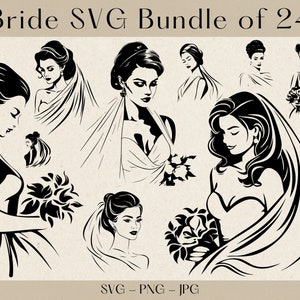 Bride SVG Bundle, Bride SVG, Wedding svg, Wedding cut file, Bride cut file, Bride silhouette, Bridal Party SVG, Bridal shower svg, bride png