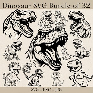 Dinosaur SVG, Dinosaur Clipart, T-rex svg, Dino svg, Dinosaur silhouette, Cute dinosaur svg, Dinosaur Vector, t rex svg, Cute Dino svg