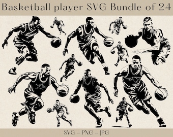 Zestaw SVG koszykarza, SVG koszykarza, Clipart koszykarza, Zestaw SVG koszykarza, SVG koszykarza, Clipart sportowy