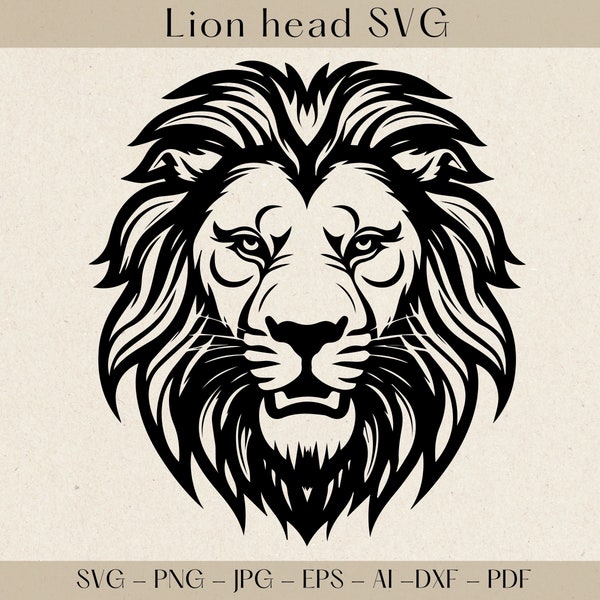 Lion Head SVG, Lion SVG, Lion Clipart, Lion Head Clipart, Lion Head SVG Cut File For Cricut, Lion face svg, animal svg, lion png, cut files