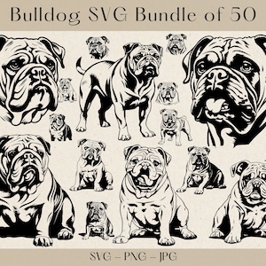 Bulldog SVG Bundle, Bulldog SVG, Bulldog Head SVG, Bullldog face SVG, Bulldog Clipart, Bulldog SVG files for cricut, Bulldog Silhouette