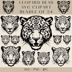 Leopard hoofd SVG, Leopard SVG, Leopard clipart, Leopard png, Leopard vector, dierlijke SVG, Safari dierlijke SVG, Leopard gezicht SVG, Cheetah SVG