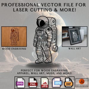 Astronaut Silhouette SVG: Space Explorer Clipart for Cricut