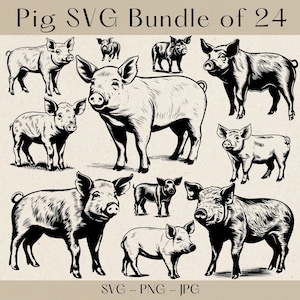 Maiale in formato SVG, pacchetto in formato SVG di maiale, Clipart di maiale, vettore di maiale, file in formato svg di maiale per cricut, Farm Animal SVG, Farm svg, Cute Pig svg, Animali da fattoria svg