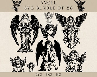 Angel SVG, Angel SVG Bundle, Angel Clipart, Angel Silhouette, Angel Wings Svg, Angel Vector, Christian svg, Christian Clipart, Cupid Svg