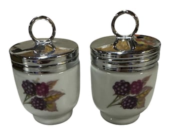 Cucharas de porcelana Royal Worcester Vintage para cocer huevos, juego de 2