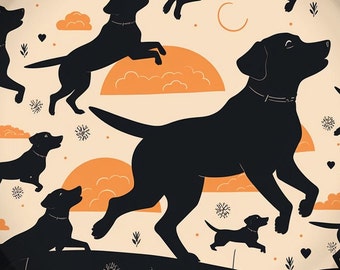 Papel de Scrapbooking Imprimible Black Lab, Patrones Imprimibles