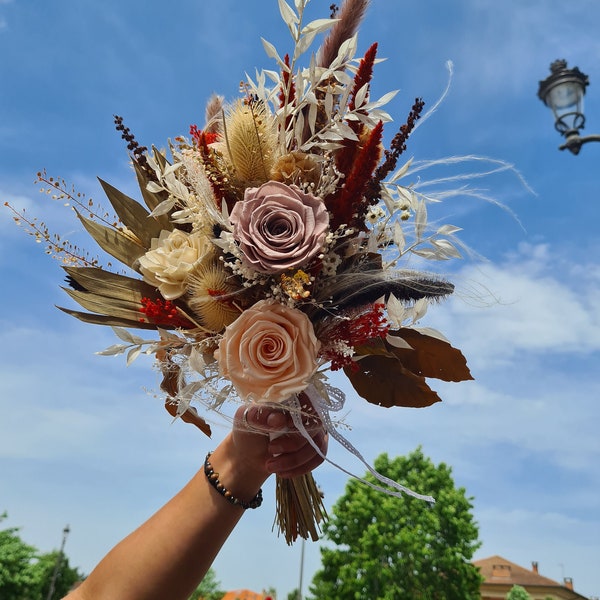 Bouquet de mariée terracotta