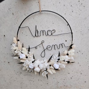 Customizable dried flower crown double first name/phrase