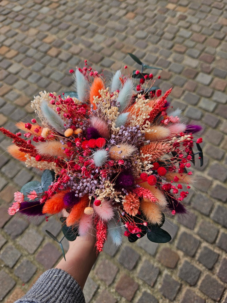 Bouquet de mariée en fleurs séchées image 6