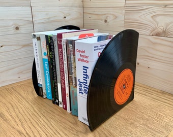 Vinyl Record Bookends Upcycling Home Decor Retro Vintage Theme - Perfect For Book And Music Lovers