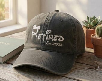 Embroidered Retired Dad/Grandpa 2026 Baseball Cap