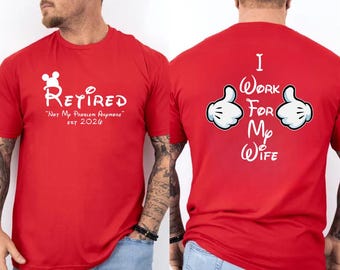Comfort Colors® Personalized Red Disney Retired 2026 Shirt, Mickey Retirement  Shirt, Funny Disney Husband Wife Retirement Matching Shirt