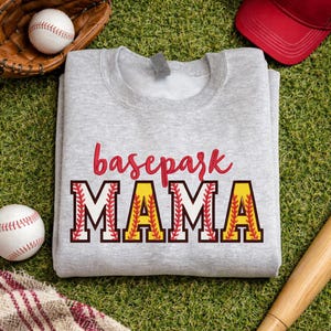 Baseball and Softball Mama Applique Sweatshirt Embroidered, Basepark Mama Sweater