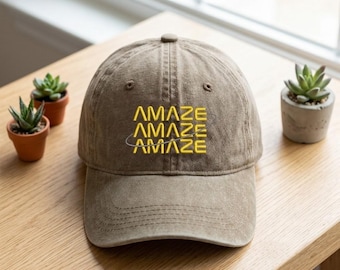 Embroidered Amaze Amaze Amaze Vintage Baseball Cap, Rocky Inspired Sci-Fi Cap, Funny Space Meme Baseball Hat, Project Hail Mary Fan Gift
