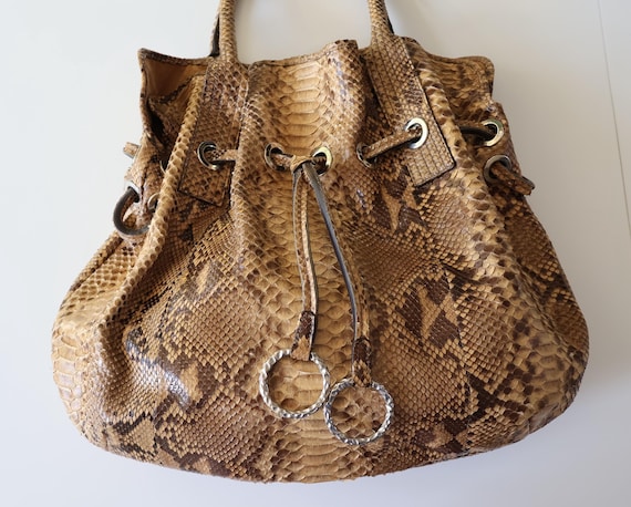 Jane August Designer genuine python leather Handb… - image 2
