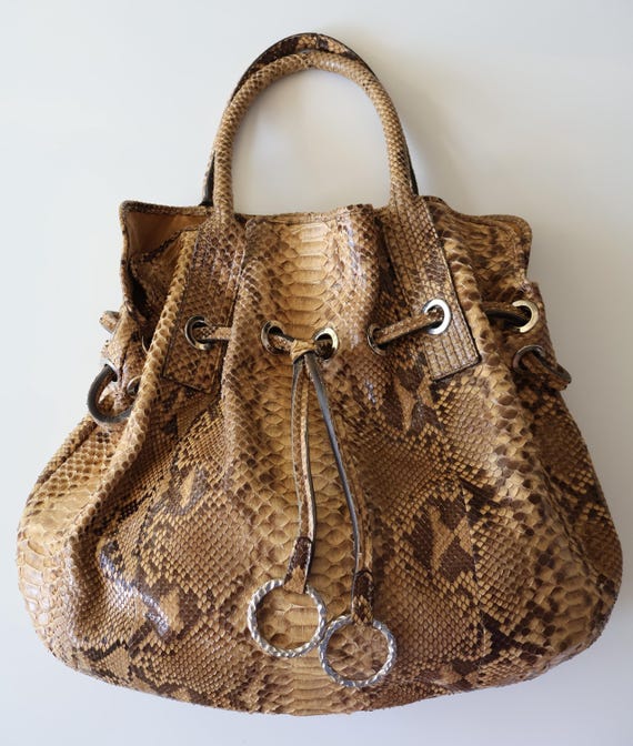 Jane August Designer genuine python leather Handb… - image 1