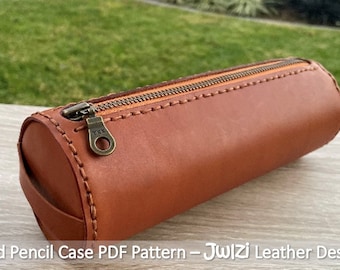 Estuche redondo para lápices - Patrón PDF para cuero