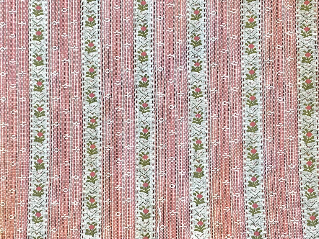 MONTEREY Vintage Rose with White Stripe, Pure Italian Cotton