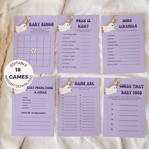 Little Boo Baby Shower Games Bundle, Spooky Baby Shower Games Pack,  Halloween Baby Shower Games Bundle, Ghost Baby Shower, Purple, MFP16