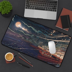 Tapete de mesa Genshin Impact Liyue, Tapete de mesa de alta qualidade, Genshin Impact, Genshin, Noite de Liyue, Tapete de mesa para jogos, Mouse pad longo 12"×22" / 31x56cm