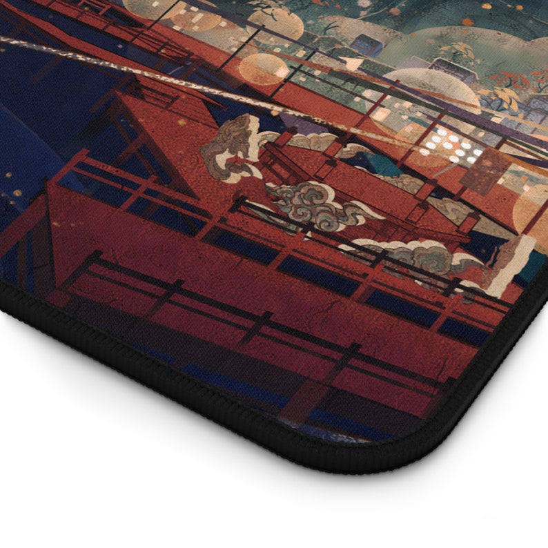 Tapete de mesa Genshin Impact Liyue, Tapete de mesa de alta qualidade, Genshin Impact, Genshin, Noite de Liyue, Tapete de mesa para jogos, Mouse pad longo imagem 3