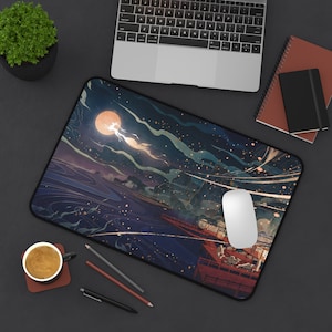 Tapete de mesa Genshin Impact Liyue, Tapete de mesa de alta qualidade, Genshin Impact, Genshin, Noite de Liyue, Tapete de mesa para jogos, Mouse pad longo 12"×18" / 31x46cm