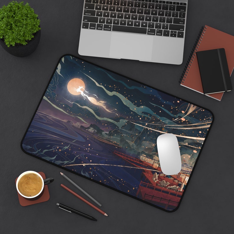 Tapete de mesa Genshin Impact Liyue, Tapete de mesa de alta qualidade, Genshin Impact, Genshin, Noite de Liyue, Tapete de mesa para jogos, Mouse pad longo 12"×18" / 31x46cm