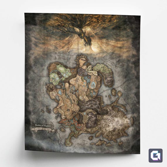 Elden Ring Realm of Shadow Map Poster - Shadow of the