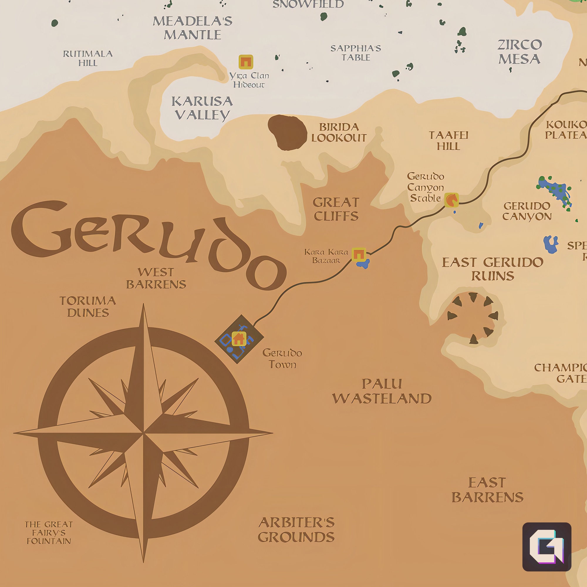 ゼルダの伝説 マップ ポスター、ティアーズ オブ ザ キングダム マップ