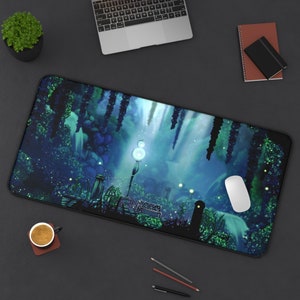 Hollow Knight Greenpath Desk Mat, High-Quality Desk Mat, Hollow Knight, Hallownest, Greenpath, Gaming Desk Mat, Long Mouse Pad
