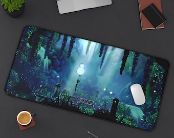 Tapis de bureau Hollow Knight Greenpath, tapis de bureau de haute qualité, Hollow Knight, Hallownest, Greenpath, tapis de bureau de jeu, tapis de souris long