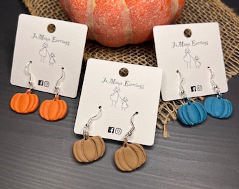 Pendientes colgantes de calabaza / Pendientes de calabaza de arcilla / Pendientes de otoño