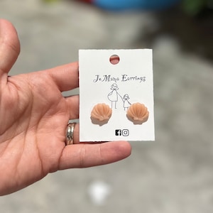 Seashell Clay Earrings | Polymer Clay Beach Earrings