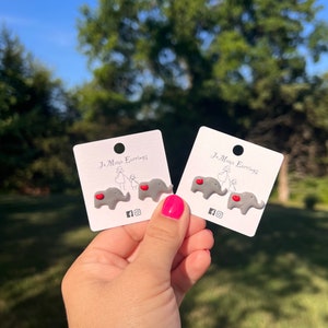 Elephant Earrings | Polymer Clay Elephant Earrings