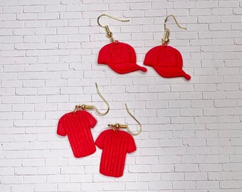 Baseball Uniform and Hat Earrings | Sports Jewelry |  Baseball Mom Earrings