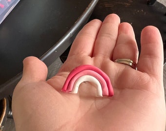 Pink Rainbow Clip-on Earrings