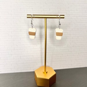 Coffee Cup Earrings | Clay To-Go Coffee Cup Earrings | Coffee Lover Jewelry