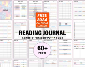 Reading journal digital, Reading Journal template, Reading journal printable, Reading Journal, Book Tracker, Reading Planner, Book Review