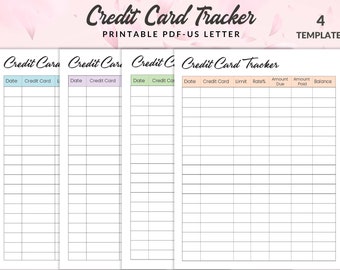 Creditcardtracker, afdrukbaar creditcardlogboek, creditcardplanner, schuldenvrije reis, financieel budget, creditcardschuld, creditcardlijst