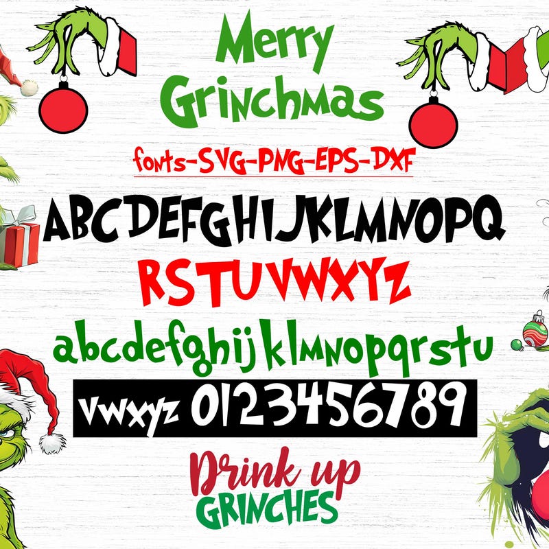 Grinch Riting Grinch Font for Canva - Etsy